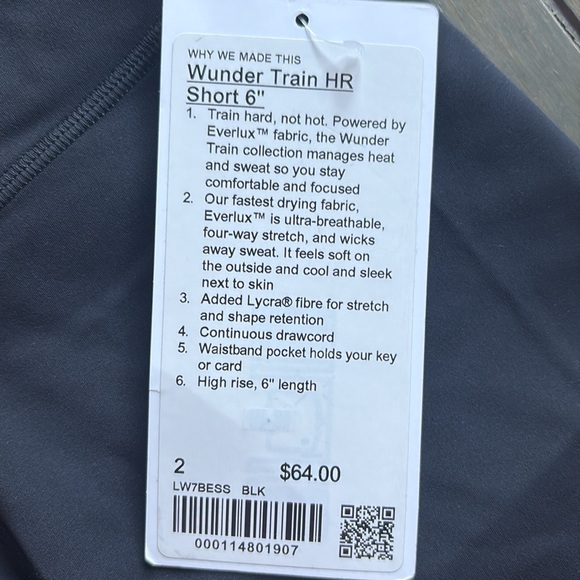 Wunder Train High-Rise Short 6" - Black - Picture 6 of 6